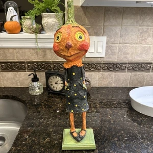 VINTAGE DEBRA SCHOCH for BETHANY LOWE DESIGNS PUMPKIN HEAD HALLOWEEN FIGURINE - Picture 1 of 13