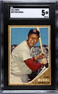 1962 TOPPS #50 STAN MUSIAL ST. LOUIS CARDINALS BASEBALL CARD SGC EX 5 - Picture 1 of 2