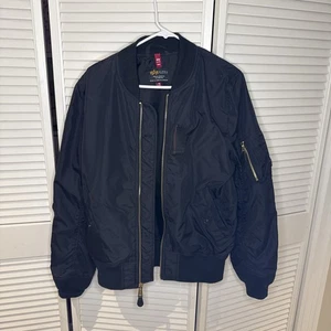Alpha Industries Flight Bomber Jacket Medium Black - Picture 1 of 4