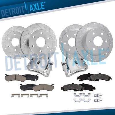 Kit de pastillas de freno delanteras y traseras perforadas para Silverado 1500 Tahoe Foto 1 de 4