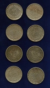 MEXICO ESTADOS UNIDOS 10 CENTAVOS COINS: 1936, 1937, 1938, 1939, 1940, 1942,... - Picture 1 of 2