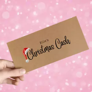 Personalised Christmas Cash Envelope, Money Wallet, Xmas Gift, Vouchers, Tickets - Picture 1 of 7