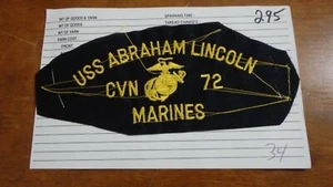 US NAVY USS ABRAHAM LINCOLN CVN 72 USMC SALESMAN COPY PATCH BX SP 295 - Picture 1 of 1