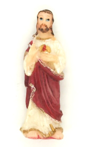Figurine Miniature Vintage Sacré-Cœur de Jésus Catholique Religieux 2"