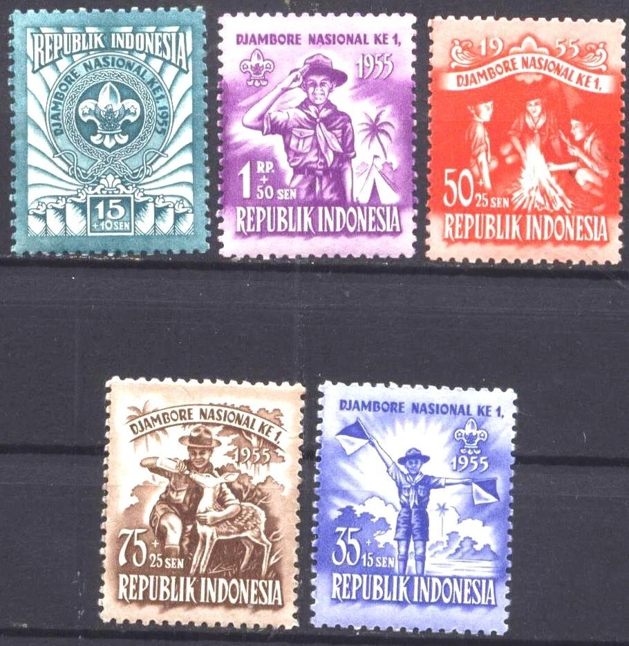 1955 Indonesia  Mint stamps  Scouting  Scouts   avdpz - Image 1 of 1