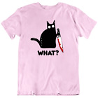 Cat Lover quoi ? Couteau à chat noir Halloween drôle T-shirt tee-shirt cadeau neuf