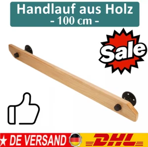 Holz Handlauf Set 100 cm Wandhandlauf Treppengeländer Wand Geländer Brüstung DE - Bild 1 von 17