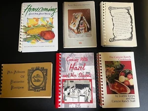 Cookbook Comb Bound Lot of 6 Vintage Regional School/Community Cookbooks Recipes - Picture 1 of 11