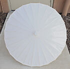 32' Inch Dia White Wood Bamboo Paper Parasol Backyard Umbrella Decoration Gift