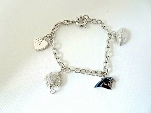 NFL New Carolina Panthers Damen Bettelarmband mit Kristallen 7,5 Zoll lang  - Bild 1 von 1