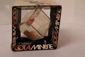 Vintage Scrabble Got A Minute Game 1973 Acrylic 3” Cube Sand Timer In Box - Picture 1 of 5