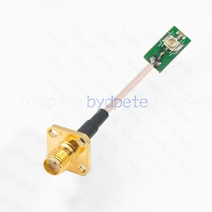 IPX IPX1 UFL male on PCB to SMA female 4hole Panel Mount Cable adapter bydpete - Picture 1 of 7