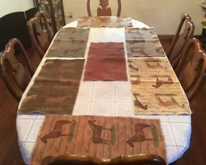 Juego de 6 manteles de tela de tapiz ecuestre para caballo y centro de pieza - Imagen 1 de 12