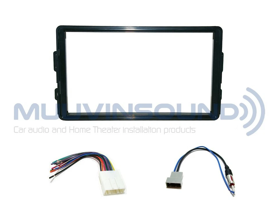 Kit de painel de montagem de instalação estéreo rádio 2DIN + chicote de fios + antena NI15 - Imagem 1 de 1