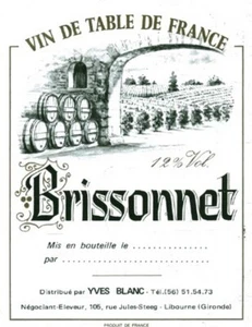 Etiquette de vin de table Brissonnet - Picture 1 of 1