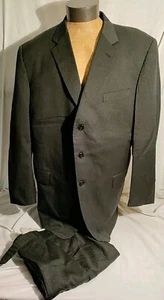 Men Givenchy Monsieur Dark Gray Wool 100's Three Button Suit 50L 40x29 VTG MINT - Picture 1 of 14
