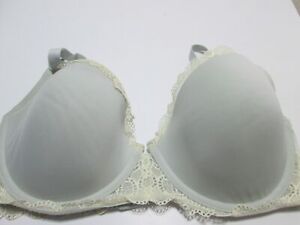 DKNY Bra Size 34DD Gray Underwired Lined T-Shirt Adjustable Straps Lace Lingerie