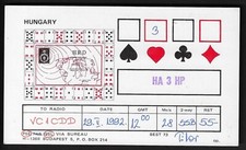 QSL QSO Radio CARD"HA3HP,Tibor Császár,92,Playing Cards",Budapest,Hungary(Q5869)