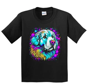 Kids Great Pyrenees Psychedelic Dog Art T-Shirt - Great Pyrenees Owner Gift - Picture 1 of 4