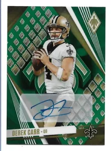 Derek Carr 2023 Panini Phoenix SP Variación Verde Automático #2 #05/10 Autógrafo - Imagen 1 de 2