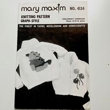 Mary Maxim CHILDRENS CARDIGAN Knitting Pattern Graph-Style No. 4134 Sizes 8-12