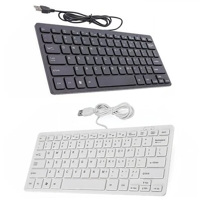 Super Slim Mini Wired Keyboard K1000 USB Multimedia Waterproof Keypad 78 Keys - image 1 of 4