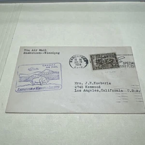 Kanada Luftpost Saskatoon nach Winnipeg 1929 (Los 23) - Bild 1 von 5