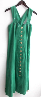 Damen Trachten Kleid ärmellos Leinen grün Gr. 40 v. Country Line - Bild 1 von 2