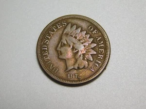 MONEDAS ANTIGUAS DE EE. UU. CENTAVO CABEZA INDIA 1872 - Imagen 1 de 8