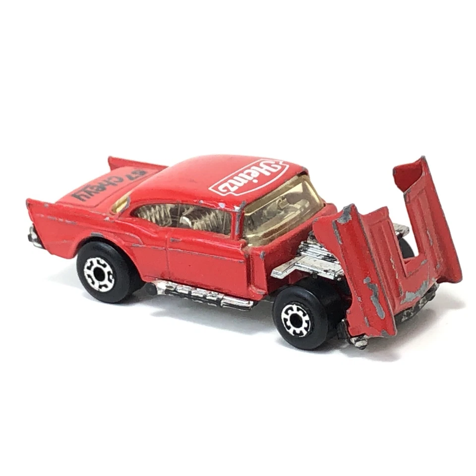 Caja de cerillas vintage superrápida No. Coche Chevy Heinz 4 '57 rojo Ketchup Hot Rod C4 RARO Foto 1 de 4