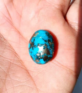 Natürlicher 30 Karat Pyrit Himmelblau Türkis Stein Cabochon Groß 22 mm | 7 - Bild 1 von 8