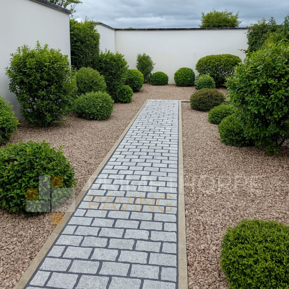 Granite Setts 20x10cm Block Paving Stones Grey Granite Patio Driveway Cobbles. - Image 1 of 4