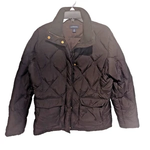 Lands Womans Jacket Diamond Quilted Puffer Brown M 10-12 - Picture 1 of 10