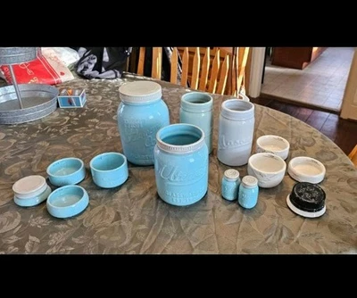 Mason Jar Ceramic Kitchen Canisters - Image 1 of 2