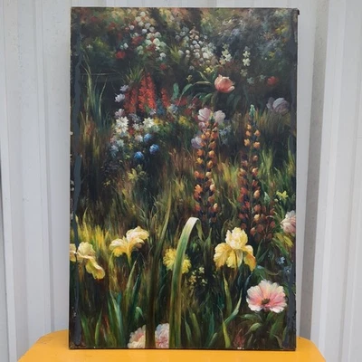 Exquisite Mid Century Modern Art Original by BOWMY FIELD OF FLOWERS 24X36"   - Image 1 of 4