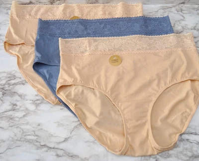 Wacoal 875353# Cotton Comfort Touch Brief 3-Pack Panties US Size XL - Image 1 of 4