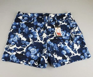 The Limited Shorts Womens 12 Blue White Floral Print Tailored Stretch NWT New - Picture 1 of 20