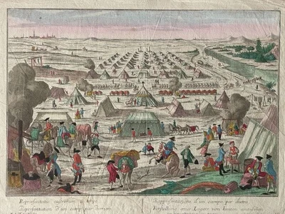 Repraesentatio castrorum a tergo Probst altkol. Guckkasten-Kupferstich - 18. Jh. - Bild 1 von 4