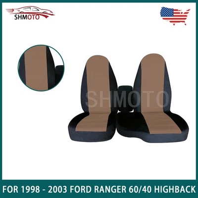 Cubierta de asiento para Ford Ranger 1998-2003 negro y tostado banco trasero alto 60/40 Foto 1 de 4