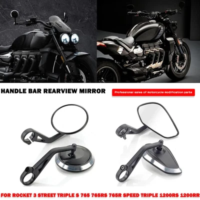 Kit de espejo retrovisor de extremo de manillar para Triumph Rocket 3 Street Triple 765 1200RS RR T120 Foto 1 de 4
