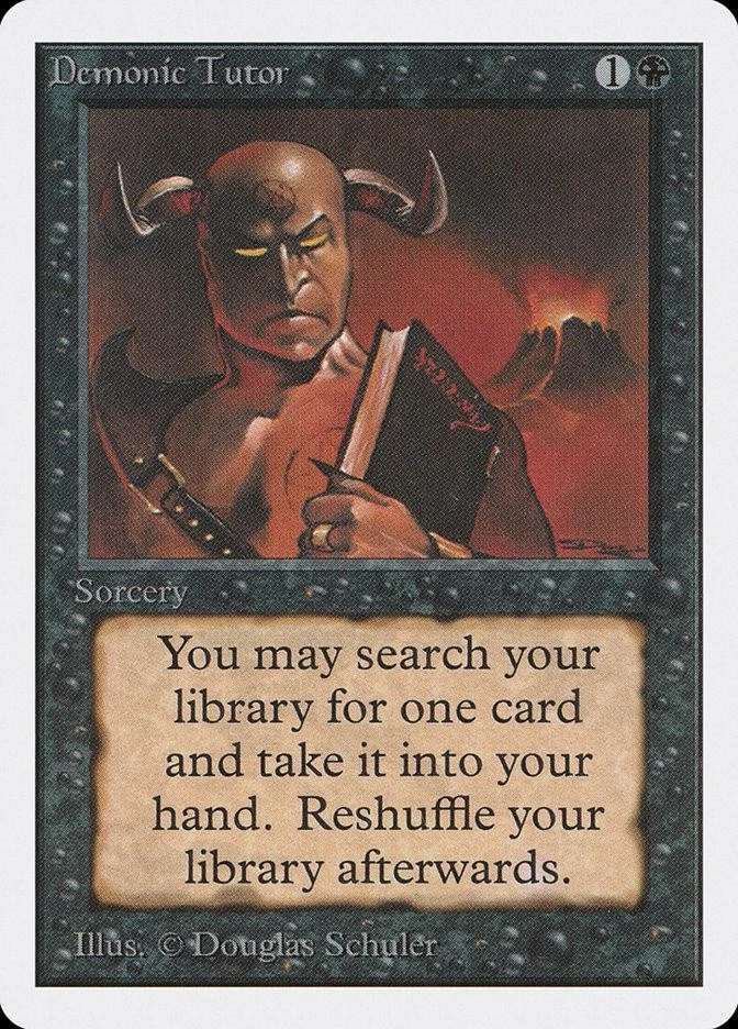 Magic MTG Unlimited Demonic Tutor MODERATELY PLAYED MP - Image 1 of 1