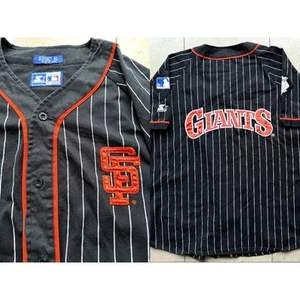 San Francisco Giants 90s STARTER Trikot XL schwarz Nadelstreifen MLB Baseball Vintage - Bild 1 von 14