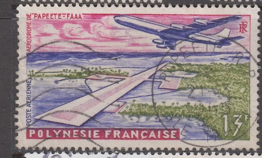 French Polynesia - inauguration of Papeete Airport (Used) 1960 (CV $5) - Image 1 of 1