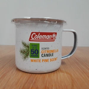 Coleman Scented Citronella Candle Tin Cup White Pine Scent 50 Hour Burn - Picture 1 of 9