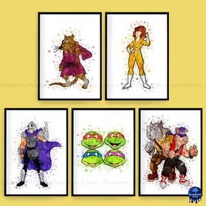 Teenage Mutant Ninja Turtles Aquarell Splash Kinder Kunstdrucke - A5-A4-A3 - Bild 1 von 6