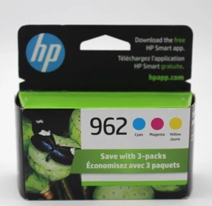 HP 962 Ink Cartridges Cyan Magenta Yellow Tricolor Genuine - EXP 2026 - Picture 1 of 3