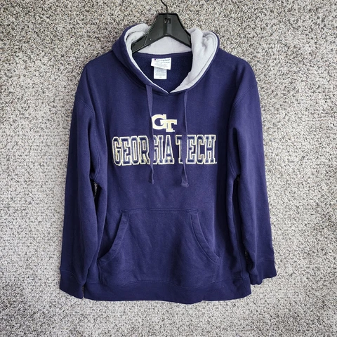 Champion Sweatshirt Womens Large Georgia Tech Navy Blue Hoodie Hooded Cover