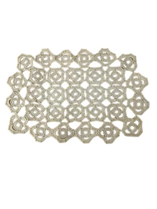 Doily Handmade Cotton Crochet by (steel Hook) Off White 5.5in x 8in - Picture 1 of 7