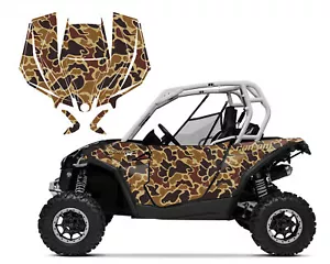 2013-16 Can am Maverick 1000R graphics wrap kit 24 mil Old School Duck Camo - Foto 1 di 3