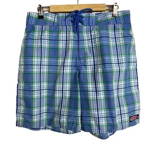 Vineyard Vines Men's Size 34 Blue Turquoise White Pink Plaid Board Shorts - Picture 1 of 6